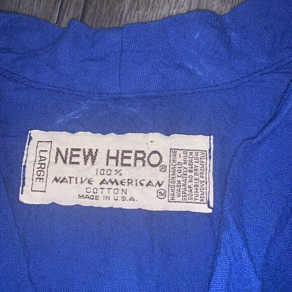 𝅺NEW Hero Womens Native American‎ Blue Top Size Large - Picture 2 of 6